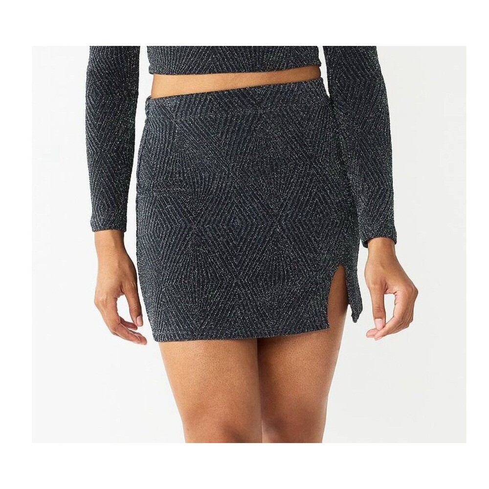 Gray sequin Holiday skirt Junior Size Medium NWT - Picture 1 of 6